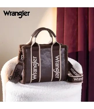 Wrangler Sacoche Sherpa Small Canvas Tote Coffee