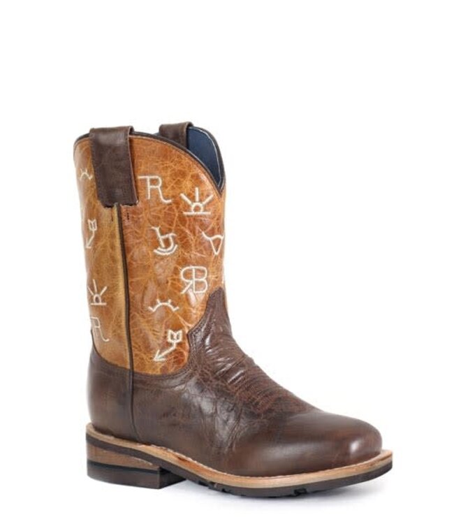Roper Bottes pour Jeunes Embroidered Brands Brunish Tan