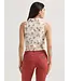 Wrangler Bold Printed Sleeveless Tie Front White Shirt