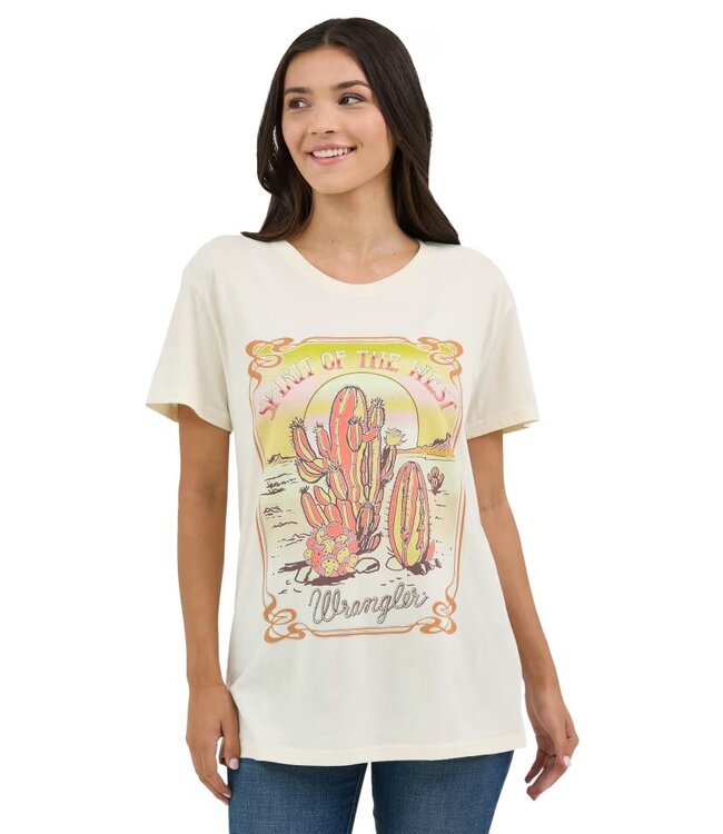 Wrangler T-Shirt Graphic Spirit of the West Antique White