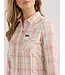 Wrangler Plaid Slim Western Snap Rosy Shirt