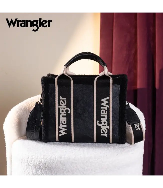 Wrangler Sacoche Sherpa Small Canvas Tote Black