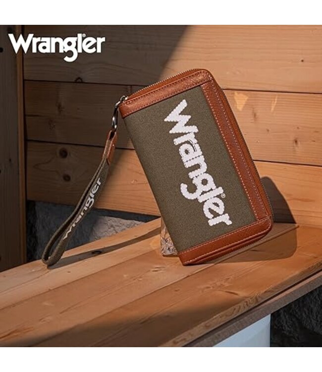 Wrangler Leather Trim Canvas Army Wallet