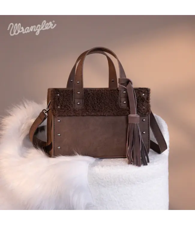 Wrangler Coffee Sherpa Tote Crossbody