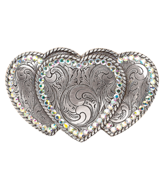 Nocona Triple Heart Western Buckle