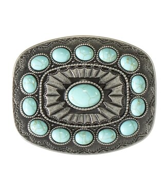 Nocona Boucle de Ceinture Turquoise Plated Stone