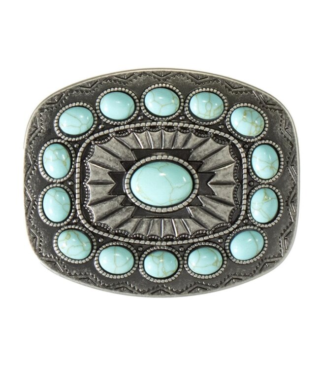 Nocona Boucle de Ceinture Turquoise Plated Stone