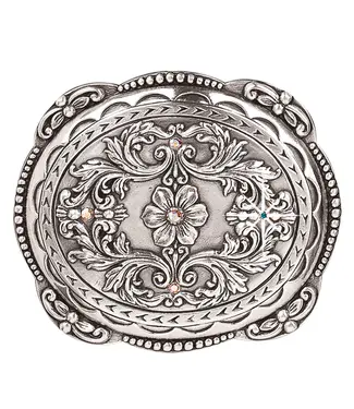 M&F Western Products Boucle de Ceinture Oval Floral Rhinestones