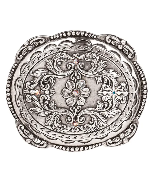 M&F Western Products Boucle de Ceinture Oval Floral Rhinestones