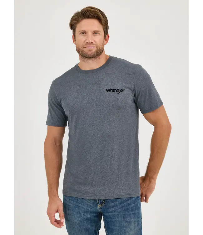 Wrangler T-Shirt USA Born Free Flocked Asphalt