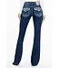 MISS ME Mid-Rise Charlotte Dark Blue Bootcut Jeans