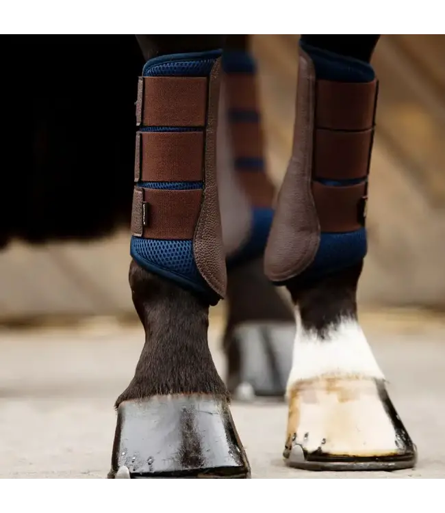 Back On Track Brown and Navy AirFlow Brush Boots