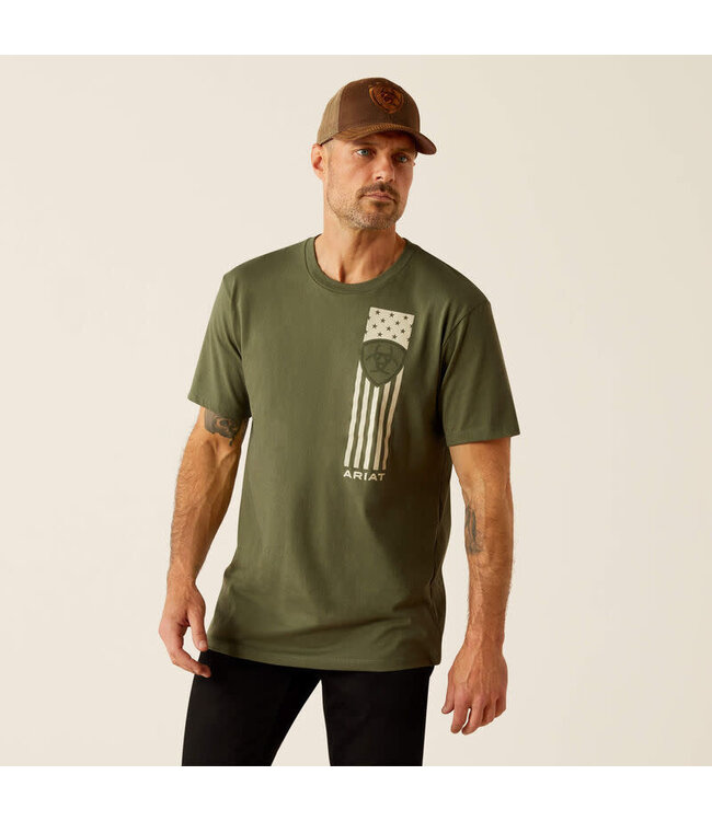 Ariat T-Shirt Patriot Stripe Surplus Green