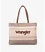 Wrangler Tan Striped Canvas Tote Bag