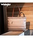 Wrangler Tan Striped Canvas Tote Bag