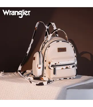 Wrangler Mini Sac à Dos avec Porte-Monnaie CowPrint Tan