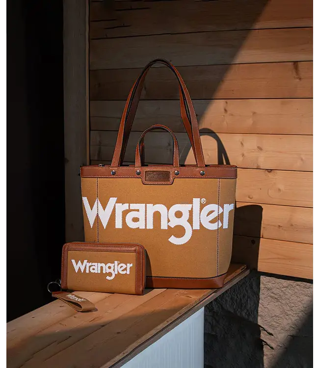 Wrangler Canvas Top Handle Brown Tote / Shoulder Bag