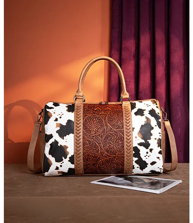 MONTANA WEST Sac de Transport Floral Tooled Cowprint