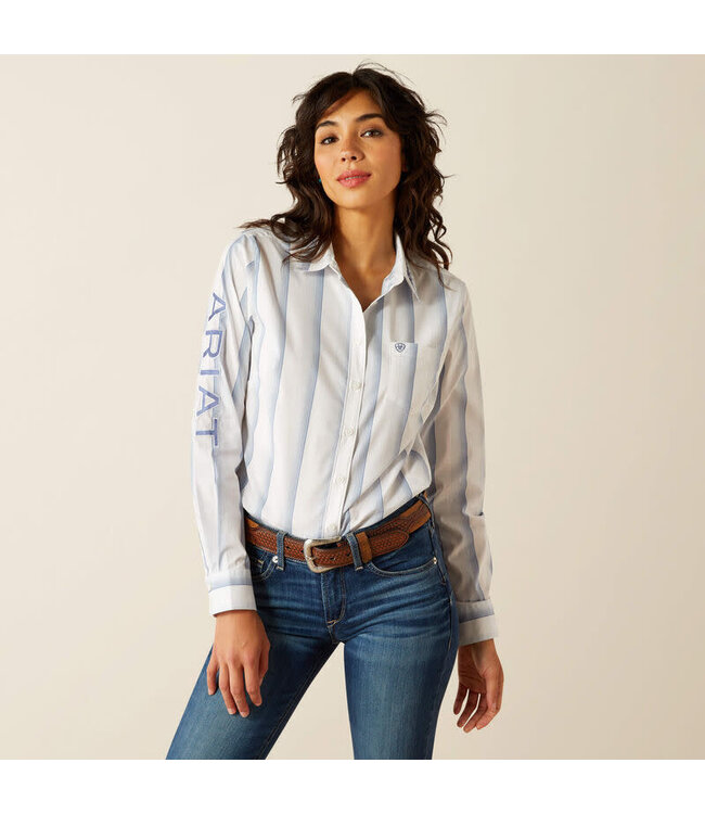 Ariat Team Kirby Stretch Faded Ombre Blue Stripe Shirt