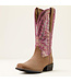 Ariat Bottes Western Rock Creek Tawny Roughout Pink Shine