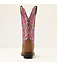 Ariat Bottes Western Rock Creek Tawny Roughout Pink Shine