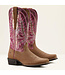 Ariat Rock Creek Tawny Roughout Pink Shine Western Boot