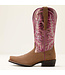 Ariat Bottes Western Rock Creek Tawny Roughout Pink Shine