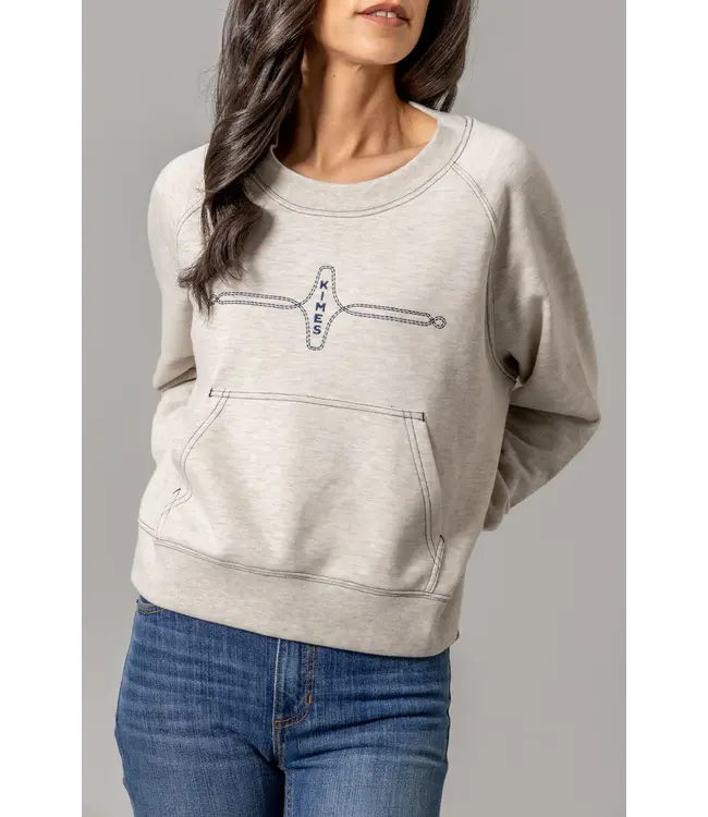 Kimes Ranch Gracie Cropped Light Grey Crewneck