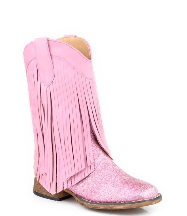 Roper Pink Glitter & Fringe Shaft Little Girl Cowboy Boot