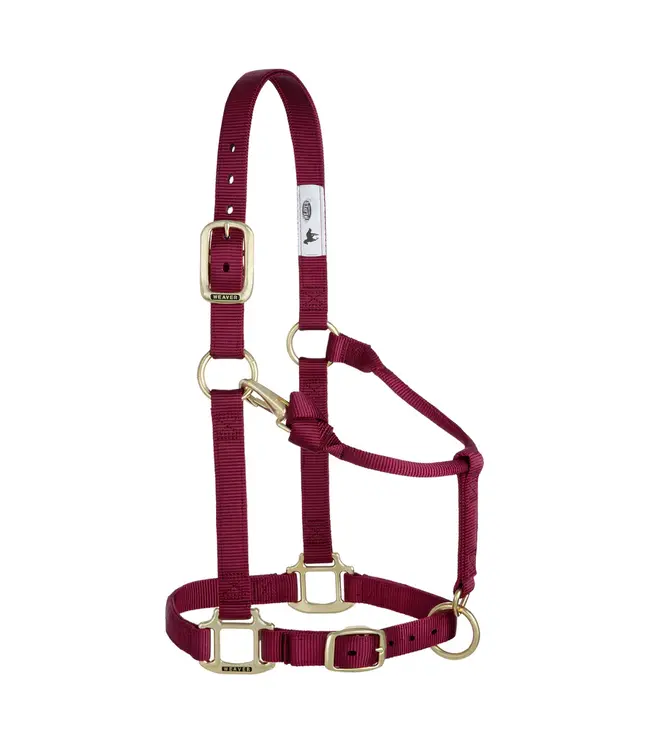 Weaver Original Adjustable Burgundy Chin & Throat Snap 1'' Halter
