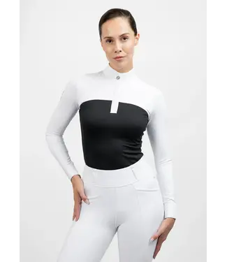 Maximilian Equestrian Era Long Sleeve Show Shirt Black and White