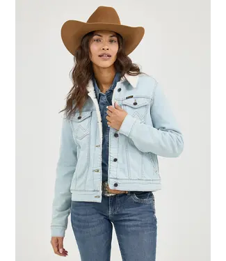 Wrangler Jacket Retro Sherpa Bleached Denim