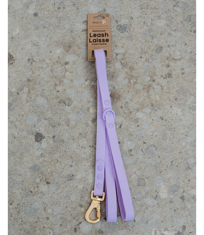 Dexypaws Laisse Imperméable en Biothane Lilas