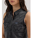 Wrangler Frayed Denim Crop Western Snap Tank