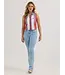 Wrangler Brushpopper Stripe Slim Crop Snap Tank USA