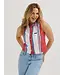 Wrangler Brushpopper Stripe Slim Crop Snap Tank USA