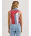 Wrangler Brushpopper Stripe Slim Crop Snap Tank USA