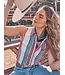 Wrangler Brushpopper Stripe Slim Crop Snap Tank USA