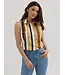 Wrangler Camisole Stripe Slim Crop Snap Tank Tan/Blanc
