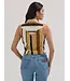 Wrangler Camisole Stripe Slim Crop Snap Tank Tan/Blanc