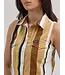 Wrangler Camisole Stripe Slim Crop Snap Tank Tan/Blanc