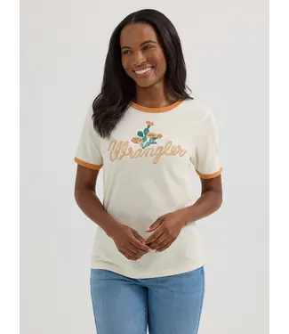 Wrangler Caramel Graphic Ringer Tee