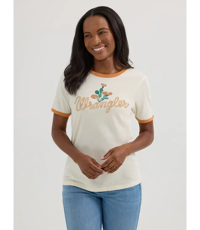 Wrangler Caramel Graphic Ringer Tee
