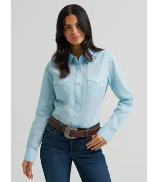 Wrangler Chemise Western Button Down Cool Blue