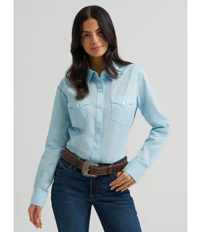 Wrangler Chemise Western Button Down Cool Blue