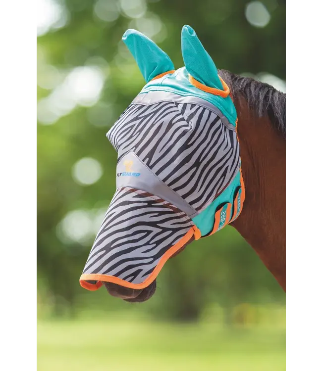 Shires Equestrian FlyGuard Pro Zeb-Tek Fly Mask w/ Ears & Nose