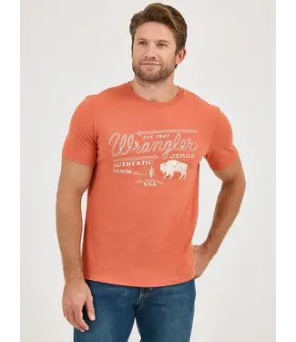 Wrangler T-Shirt Rope Emblem Graphic Sienna Bison