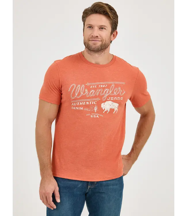 Wrangler T-Shirt Rope Emblem Graphic Sienna Bison