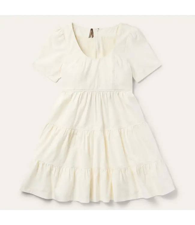 Stetson Cream Denim Tiered Dress
