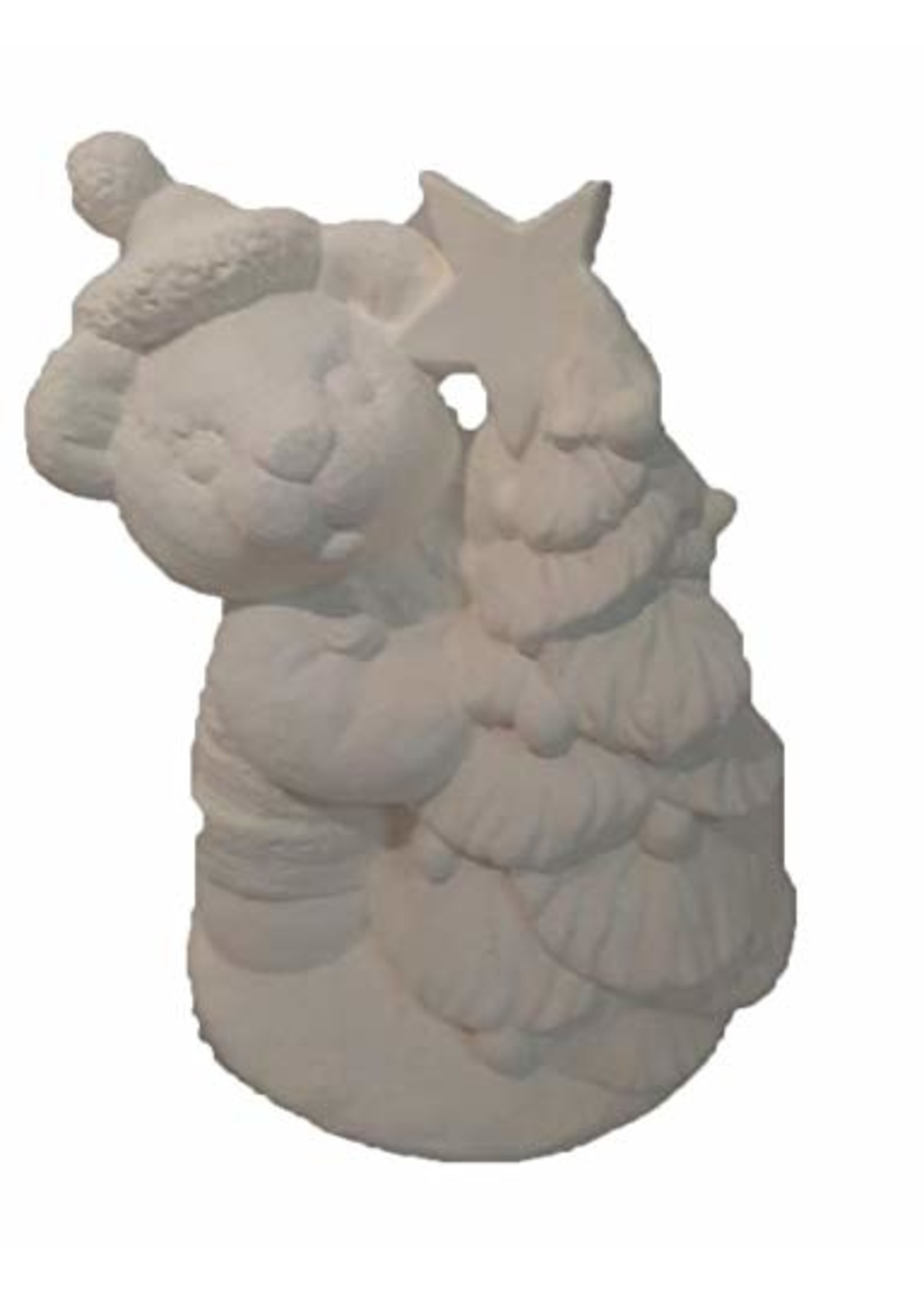 Creative Kreations Ceramics and Gifts Bear with Tree 7" Ceramic Bisque, Ready to Paint